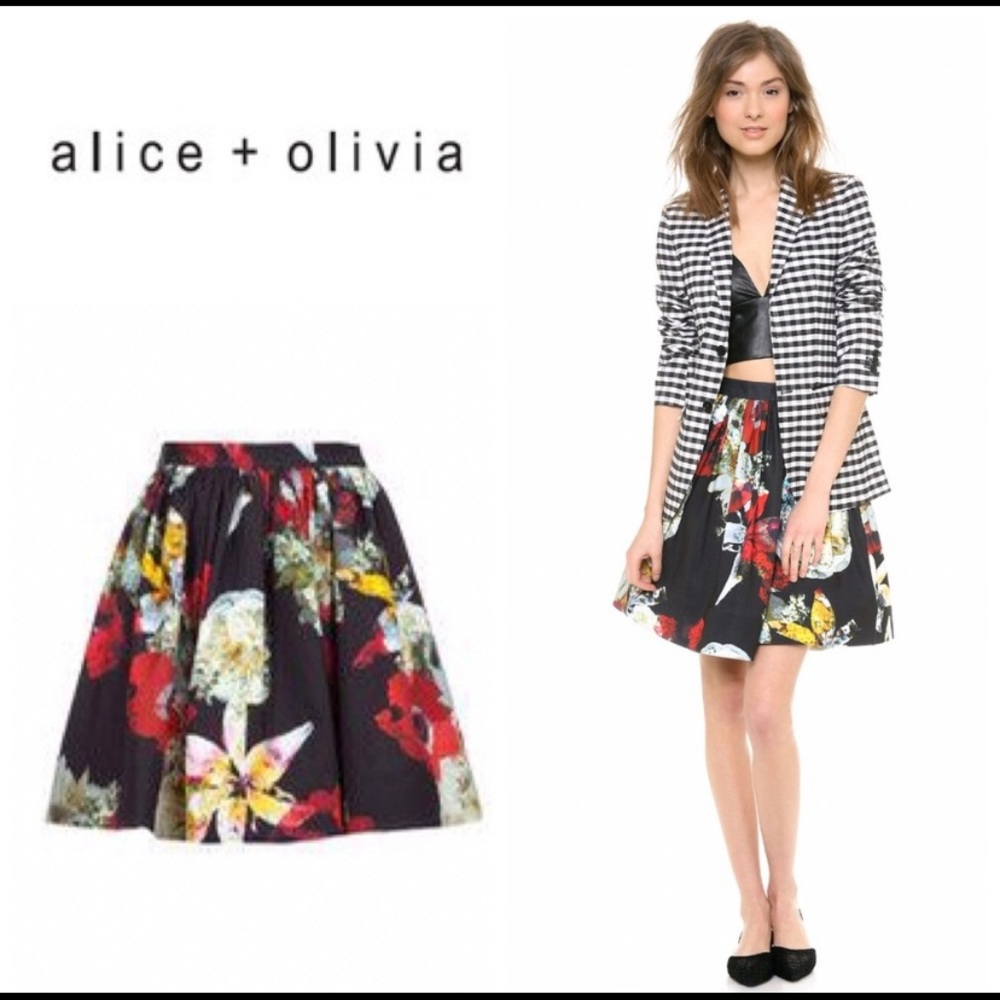 Alice + Olivia Pia Floral Pouf skirt